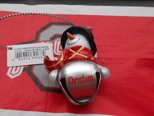 GANZ Snowman Personalized "CHRISTIAN" Top Hat Jingle Bell Ornament 2 1/4" NEW