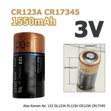1550mAh 3V Battery Non-rechargeable For Flashlight Camera DL/PL/CR123A CR17345
