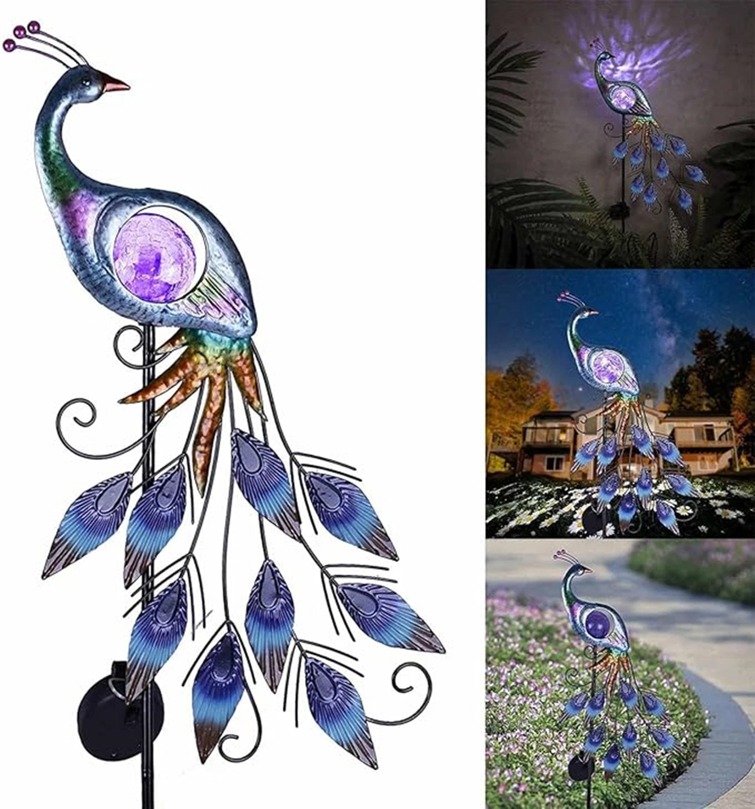 Metal Peacock Solar Lights Garden Stake Lights Waterproof Solar Landscape Lights
Opens in a new wind