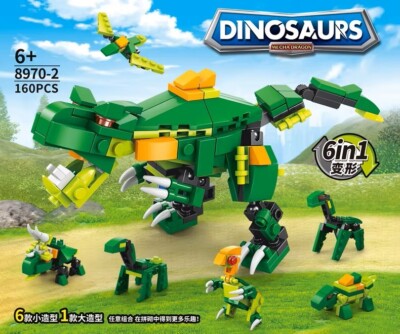 160 Teile 6 in 1 Dinosaurier Serie Modell Kinder Bausteine