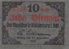 10 Pfennig - Waldenburg - Magistrat - bis 31.12.1918