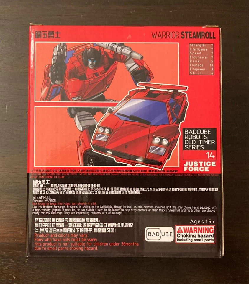 BadCube Justice Force OTS-14 Warrior Steamroll MP Transformers G1 Sideswipe - Imagem 2 de 4