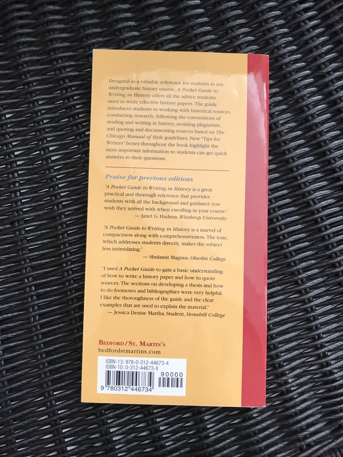 A Pocket Guide To Writing In History By Mary Lynn Rampolla 2006