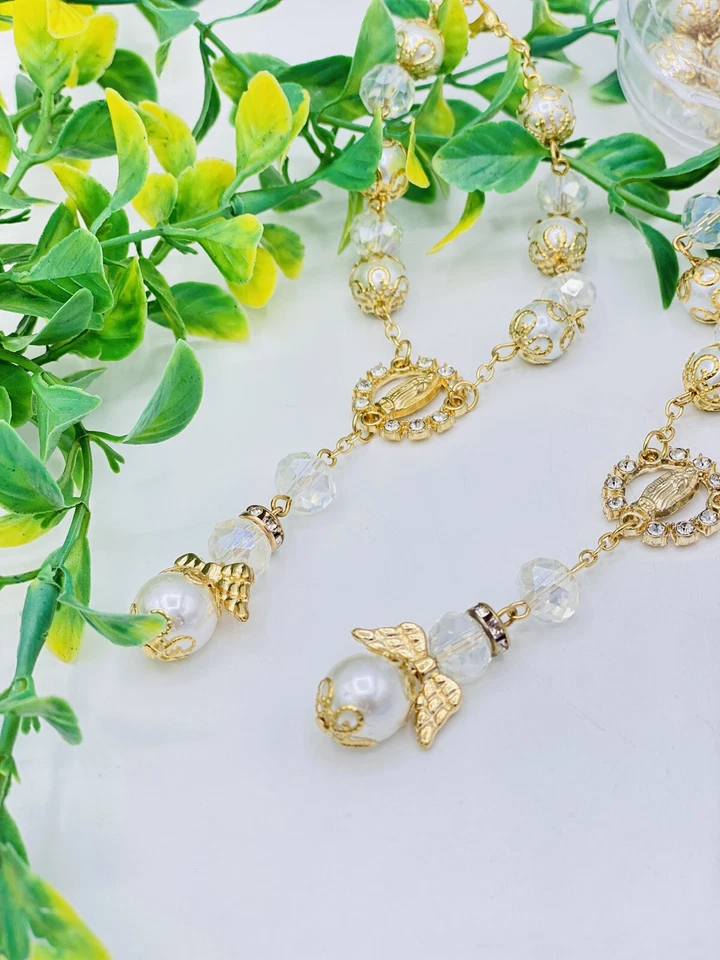 12 BAPTISM FAVORS BRACELETS W/GD FIRST COMMUNION RECUERDOS DE BAUTIZO FREE BAGS - Image 2 of 4