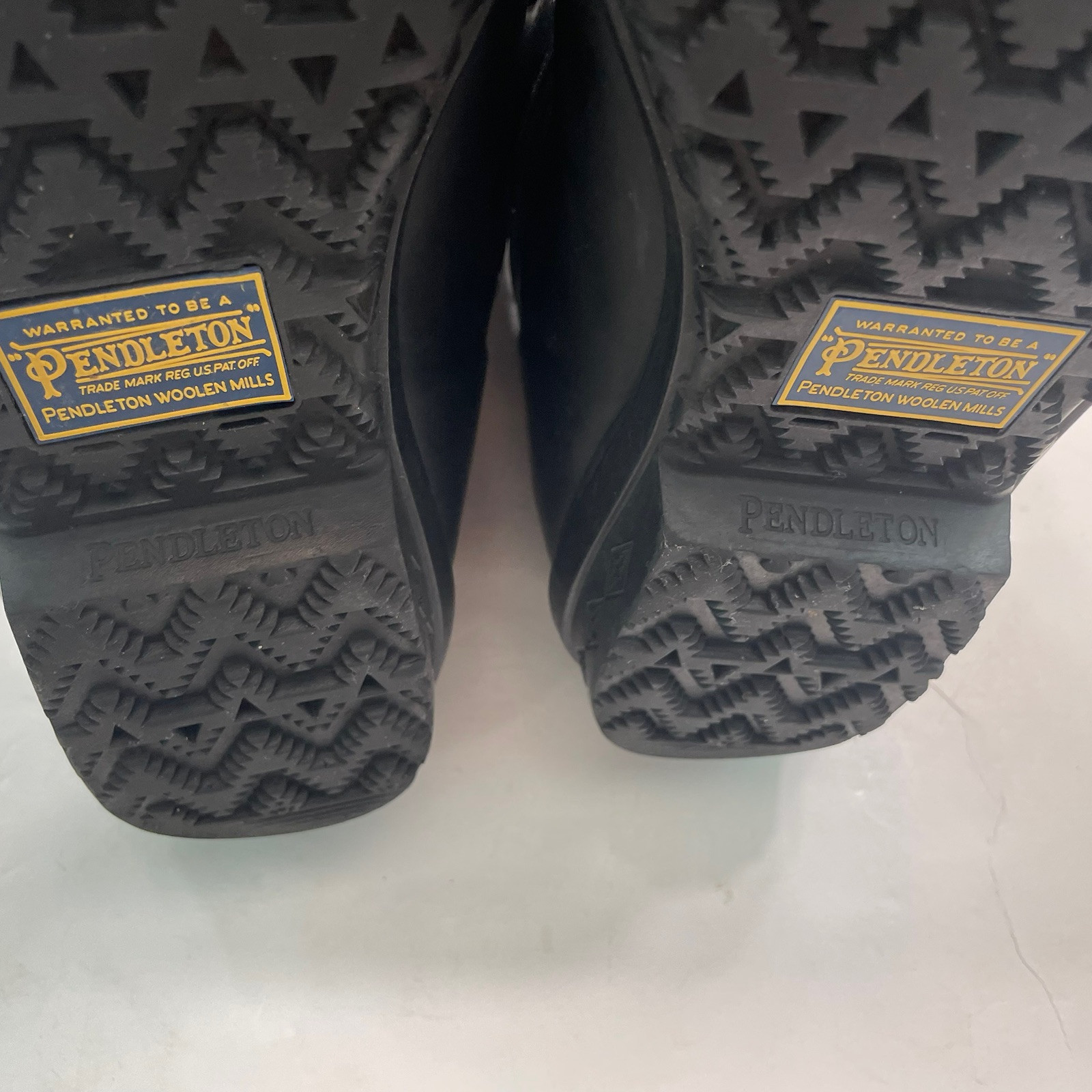 Pendleton Black Leather Upper Duck Rain Boots Men… - image 12