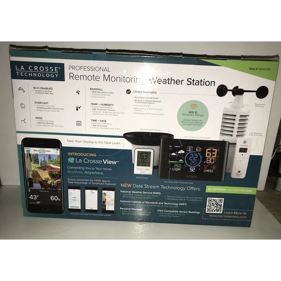 V22-WRTH La Crosse Technology Professional Remote Monitoring Weather Station - Image 2 of 2