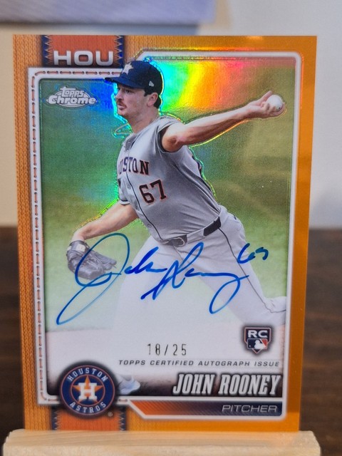 2026 Topps Chrome Orange Rookie Autograph /25RA-ROO John Rooney, Houston Astros