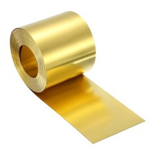Brass Sheet Roll, 800" x 2" x 0.0004" Metal Flashing Brass Foil Roll, Gold