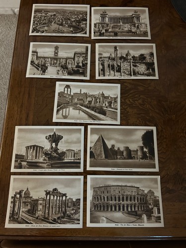 Set of NINE Vintage Rome ROMA Postcards Sepia Italy Unposted 4587-A. Scrocchi