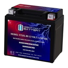 Mighty Max Battery YTX5L-BS -12 Volt 4 AH, 80 CCA, Rechargeable 1 Pack
