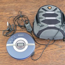 VTG 2003 Sony Walkman D-EJ100 Portable CD Player Bundle w/ Remote, Case