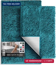 Hearth Harbor Bathroom Rugs, Chenille Bath Mat - Machine Washable Bath Mats fo