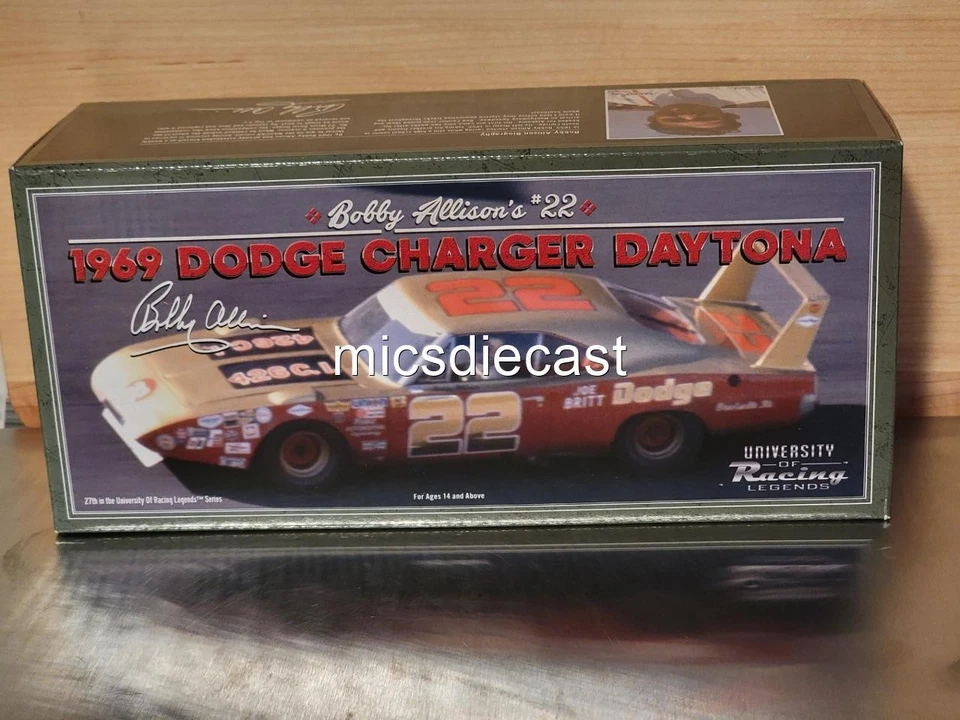 XRARE UOR 1969 #22 Bobby Allison DODGE DAYTONA DIECAST 1:24 AUTO NIB - Image 2 of 4