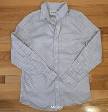 Goodfellow Comfort Wear Long Sleeve Button Up Shirt Gray Patterned Size Small