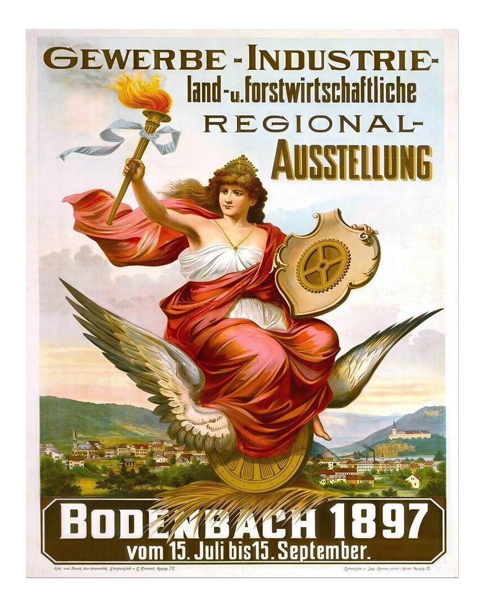 コレクション vintage poster Vintage 1897 Exhibition Poster Wall Art - Classic Decor Print | eBay