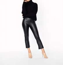 Commando Faux Leather Cropped Flare Pant Size S