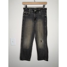 Vintage Y2K Southpole Faded Black Distressed Baggy Jeans Boys 12 Y2K Hip Hop