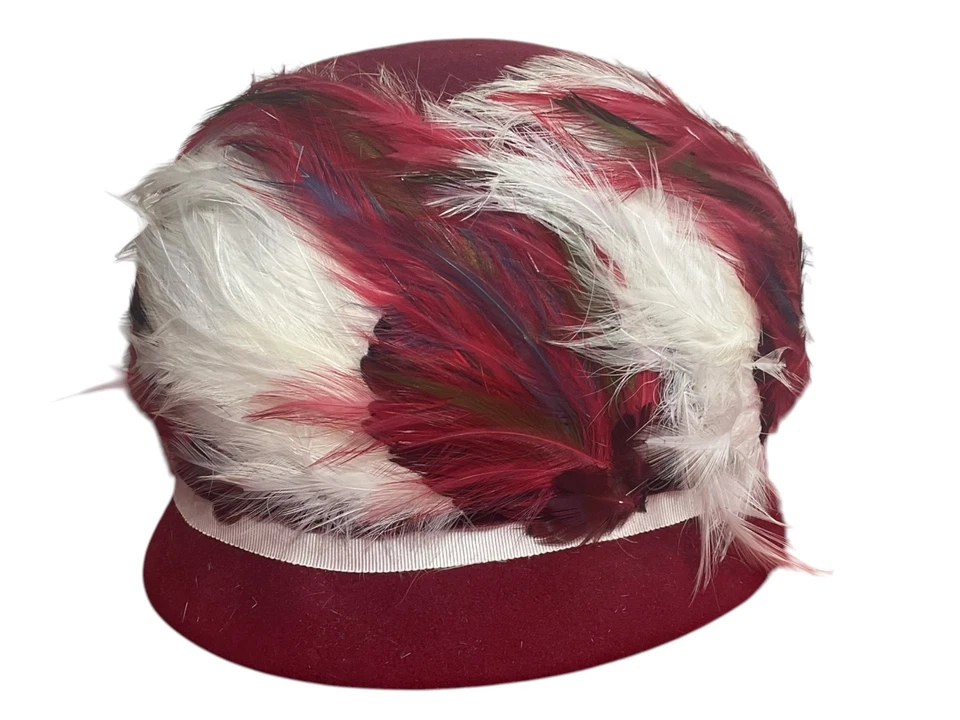 Vintage Mister T Exclusive Fedora Feathered Cloche Wool Hat - Image 3 of 4