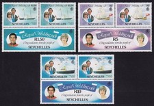 Seszele, 1981 Królewski TRYPTYK ŚLUBNY Bloki. SG 505-9 bez montażu w idealnym stanie MNH