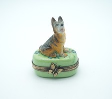 New French Limoges Trinket Box Cute Yorkie Do...