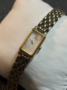 Vintage Seiko Women Rectangle Watch 2E20-6859 Gold Tone For Parts Or Repair