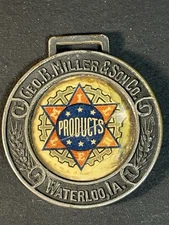 Antique Geo. B. Miller & Son “ Products” Advertising Watch Fob -crack
