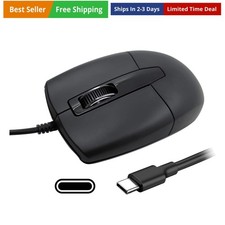 USB C Wired Mouse, Type C Optical Mouse, Portable Silent Comfortable, for Lap...
