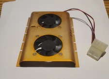 2X GOLD 3.5" Hard Drive Disk HDD 4 Pin Cooling Fan Cooler Radiator PC SATA IDE