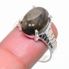Natural Labradorite Gemstone 925 Sterling Silver Jewelry All Size Ring For Gift