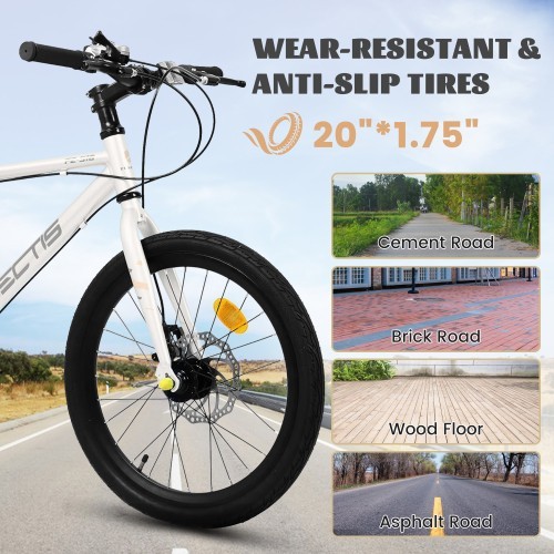Kids Bike for 6-12 Years Old, 20 Inch Children's Bicycle for Boys Girls, 7-Speed