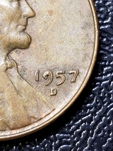 1957 D DDO Lincoln Wheat Cent Penny Double Die Variety Error  Filled 9,and B - Picture 1 of 5