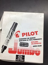 Pilot 43100 SC-6600 Super Color Marker Jumbo, Black Permanent Ink 12/pk