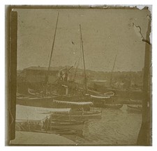 City IN Mediterranean Naples Or Greece c1920 Photo Plate Glass Vintage