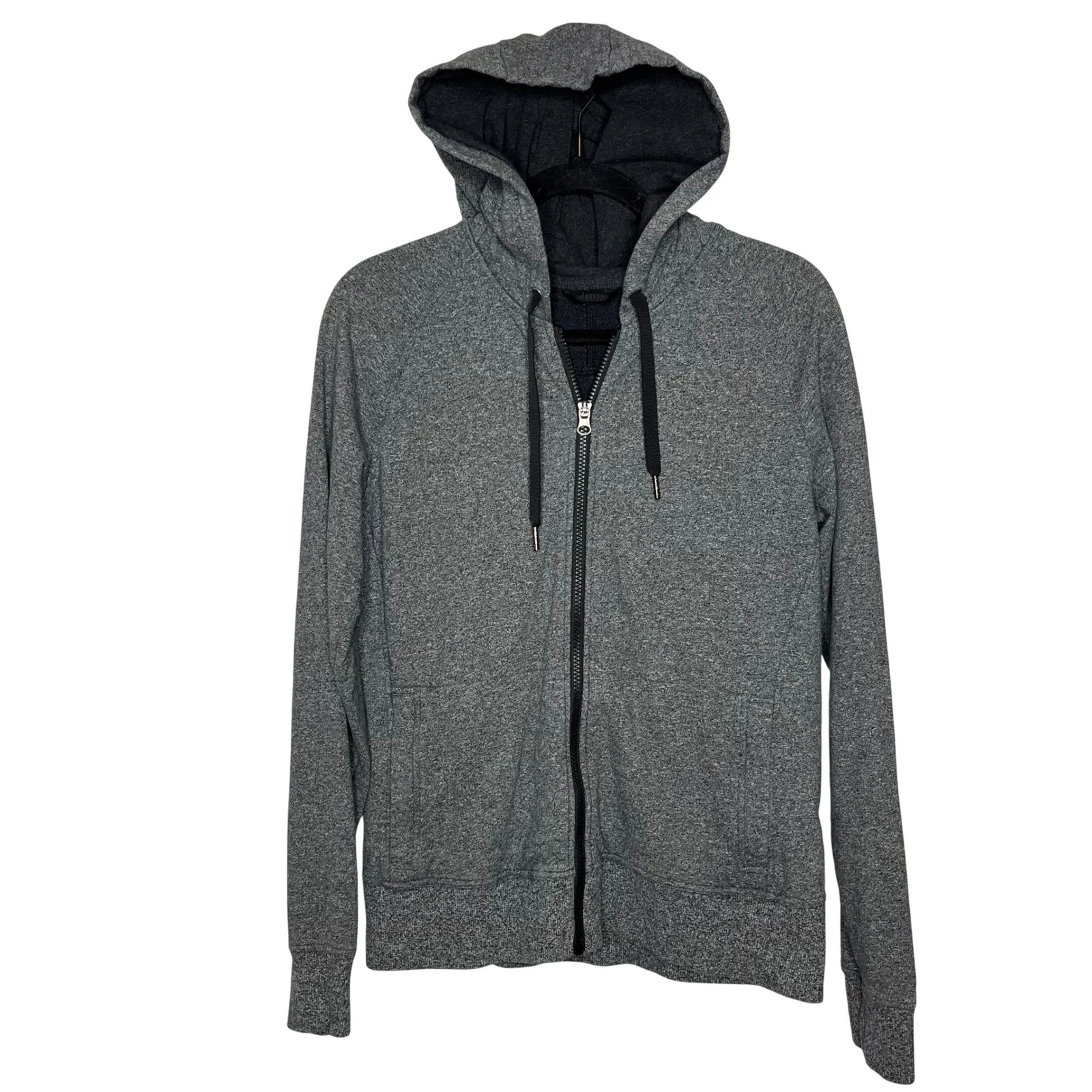 Lululemon Full Zip Hoodie Heathered Grey Size 8 Activewear Jacket Women