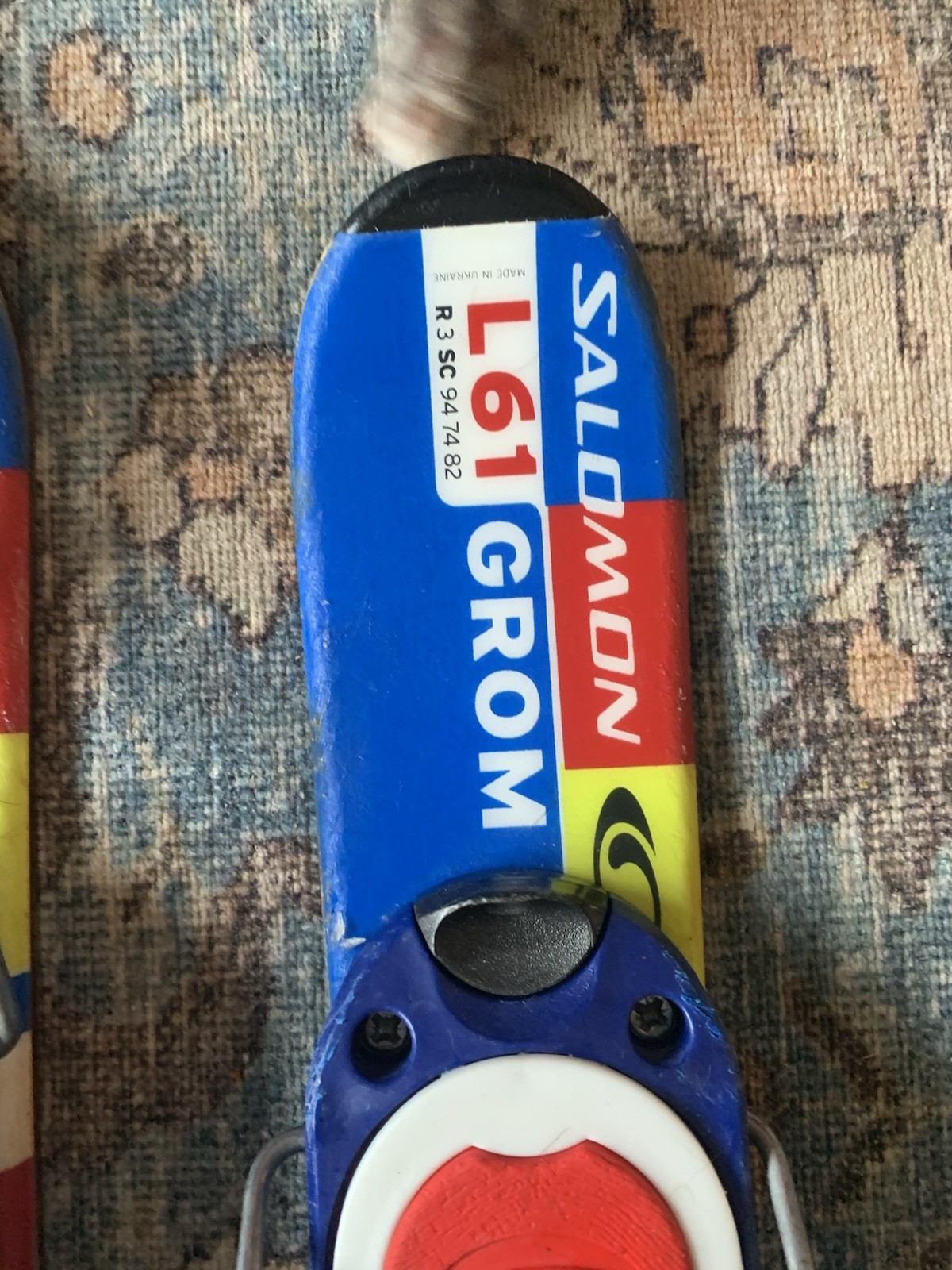 SALOMON GROM sci mini sci corto trick con guinzaglio ROSSO BIANCO BLU 61 cm