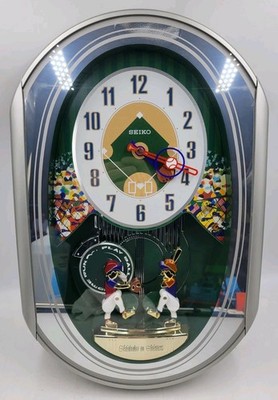 SEIKO QXM256SRH からくり時計 掛時計 希少 野球 Seiko QXM256SRH Baseball Melodies in Motion Musical Moving Wall
