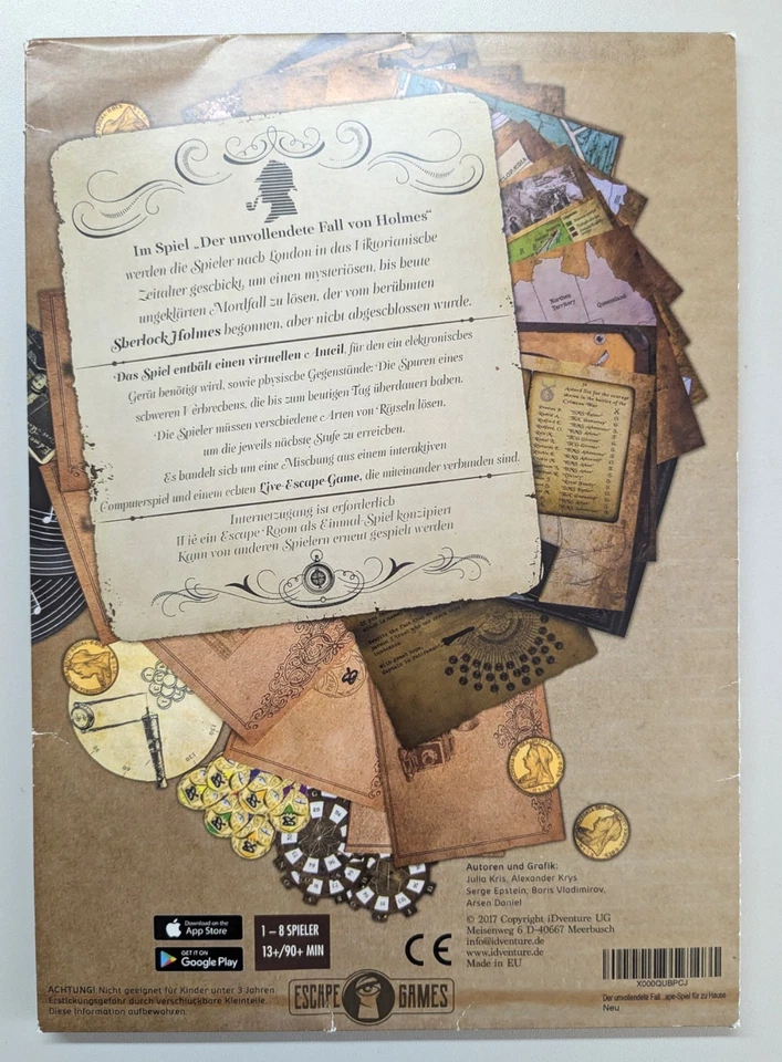 Detective Stories Holmes IDventure Krimispiel Escape Room Spiel Ermittlerspiel - Bild 2 von 3