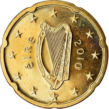 [#765978] IRELAND REPUBLIC, 20 Euro Cent, 2010, UNZ, Messing, KM:48