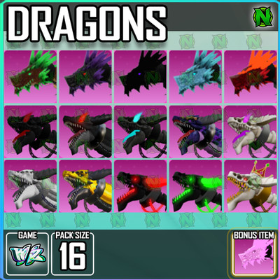 Roblox World Zero WZ - 16 PACK - MOUNTS - DRAGONS + FREE