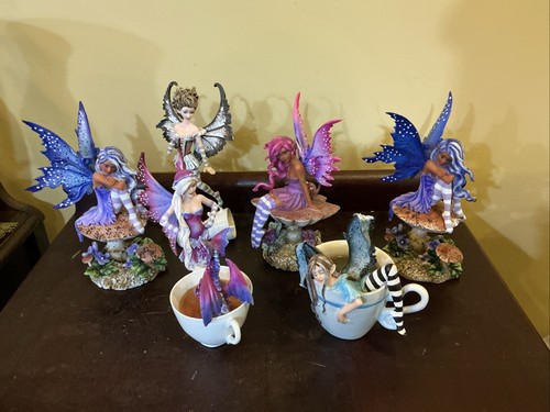 Pacific Giftware Goth Fairy Statues By Amy Brown Lot Of 6