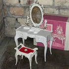 Vtg 1960s SUSY GOOSE VANITY MIRROR & BENCH For Barbie W Box - HTF - Read