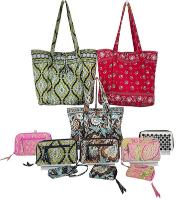 Vera Bradley 11 Pc Bulk Lot Tote Bags Wallets Retired For Craft Cutter Repurpose