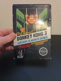 Donkey Kong 3 Nes Nintendo RARE 5 Screw Cart In Hangtab Box/No Manual MINT CART