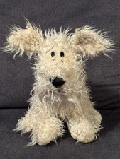 Vintage Russ Stuffed Plush CURLY Puppy Dog  White Shaggy 11" Realistic Sitting
