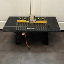 Vintage Wolf Craft Bench Top Router Table 31.5” Wide Routing Table - Black Metal