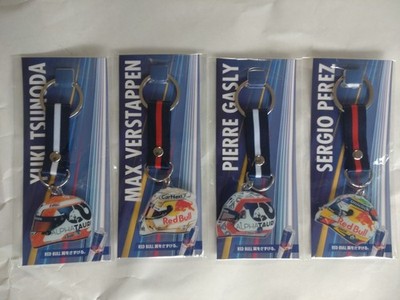 F1 Red Bull Racing Keychain Set of 4 Helmet Verstappen Perez Gasly
