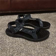 Teva Hurricane Men's Sport Sandals Black/Blue Hook  Loop Adjustable US 9