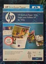 HP Laser Brochure/Flyer Paper White Q6611A 150 SHEETS GLOSSY x2 300 *New Sealed*
