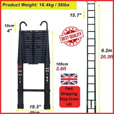6.2M Heavy Duty Multi-Purpose Aluminium Telescopic Ladder Step Long Extendable