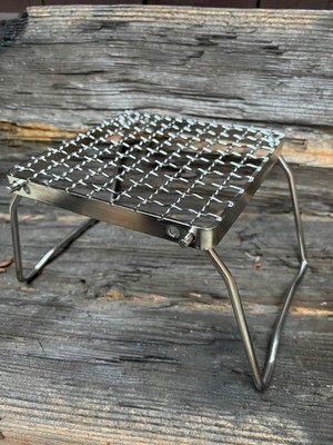 Edelstahl Klappgrill, Bushcraft, Camping, Backpacking, Wandern, Angeln